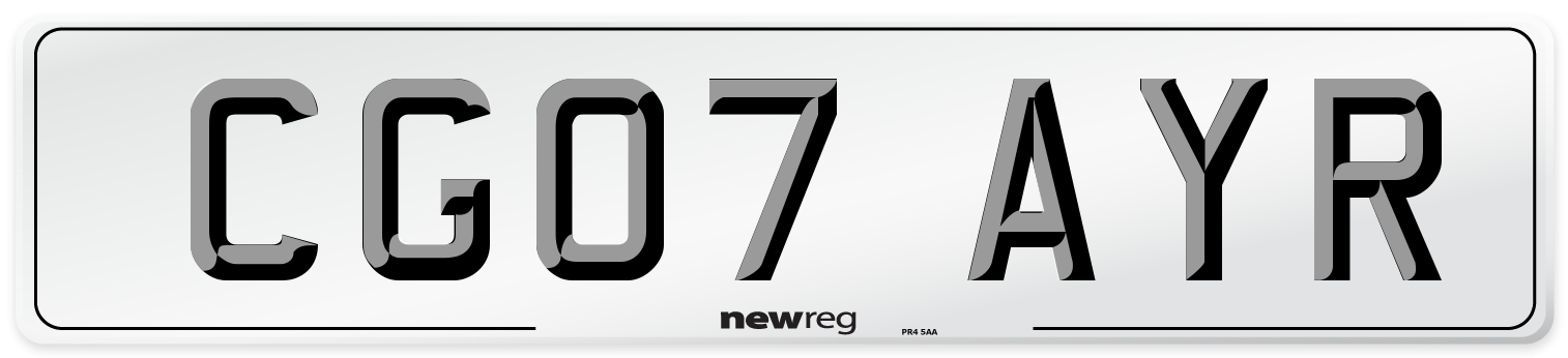 CG07 AYR Number Plate from New Reg